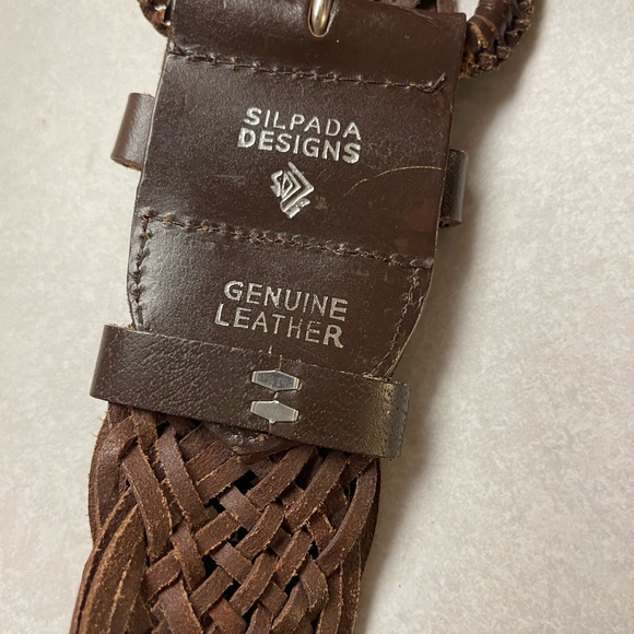 Silpada Brown Leather Braided Belt Size L - Picture 2 of 2